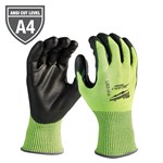 HI-VIS CUT LEVEL 4 POLY DIP GLOVES - L