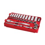 28PC 3/8 DR SAE RATCHET AND SOCKET TRAY