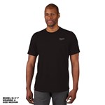 HYBRID WORK TEE - SHORT SLVE BLACK 2X