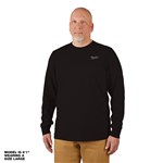 HYBRID WORK TEE - LONG SLVE BLACK 2X