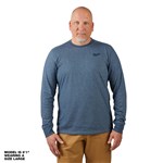 HYBRID WORK TEE - LONG SLVE BLUE 2X