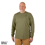 HYBRID WORK TEE - LONG SLVE GREEN 3X