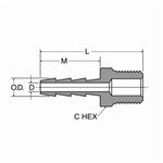 1/4-1/8NPT BARB TO M PIPE FTG