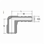 1/4-1/9NPT BARB TO MALE PIPE FTG"L"