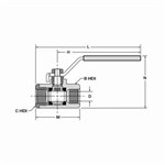 V500P-12 BALL VALVE, F TO F, 3/4