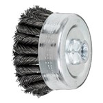 4" CUP BRUSH DBL ROW .023 CS 5/8-11 EXT