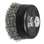 4" WIRE CUP BRUSH .020 SS 5/8-11 EXT