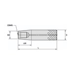 ADAPTER SHK STR 12MM 12MM 9.58MM 65MM