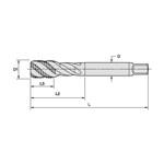 TAP FLUTE SPL RH 1/8-28 SEMI-BOTMG RH