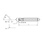 ENDMILL 4V05 1/4X1/4 3/4X2-1/2 R0.015