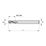 END MILL MICRO 2.5MM 3.7MM 2 6MM 50MM RH