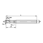 END MILL 6MM 1MM 6MM 2 6MM 75MM SPL RH