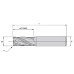 END MILL 1" 0.02" 2" 5 1" 4-1/2 RH