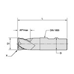 END MILL 1" 0.039IN 2" 4 1" 4-1/2