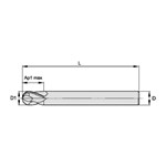 END MILL 3/8 1/2 4 3/8 4" RH STR