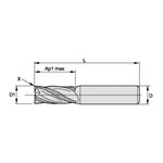 END MILL 3/4 0.04" 1-1/2 3 3/4 RH