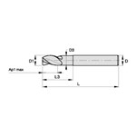 END MILL 3/8 1/2 3 1" 2-1/2 UNCTD