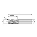 END MILL 1" 0.05" 2-1/4 6 1" 5" RH