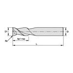 END MILL 3/8 0.06" 3/4 2 3/8 SPL