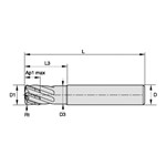 END MILL 1/2 0.016" 6 1/2 4" RH