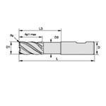 END MILL 3/8 0.015" 7/8IN 5 3/8 4"