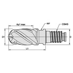 END MILL MODULAR 10MM 15MM 4 9.6MM 38DEG