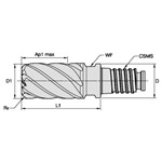 END MILL MODULAR 16MM 1MM 24MM 7 15.5MM