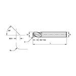 END MILL 5/16 0.016" 3/4 4 5/16