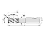 END MILL 1/4 0.015" 1/2 5 1/4 4"