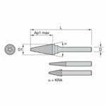 BURR CARBIDE POINTED 5/8 1" 2-7/8IN