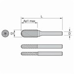 SC-5 1/2X2-3/4 CYL BALL NOSE BUR M/CUT