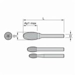 BURR CARBIDE OVAL (SE) 12.7MM 22.2MM