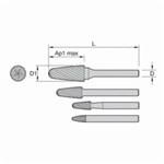 BURR CARBIDE RAD TREE RAD (SF) 6MM