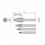 SG-1 1/4 SC SGL CUT TREE SHAPE POIN BUR