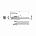 BURR CARBIDE RAD TPR RAD (SL) 12.7MM