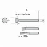 BURR CARBIDE INVERTED TPR (SN) 1/2
