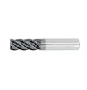 Talon 540005 Ultra High Performance, Variable Pitch, Regular Length, Round Shank Carbide End Mill, 1" Dia, 5 Flute, 1-1/2" Length of Cut, 4" OAL, 1" Dia  Round Shank, TiALN