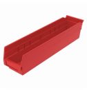 Akro-Mils 30128RED Shelf Bin, 17-7/8 in L x 4-1/8 in W x 4 in H, 123 cu-in, Red