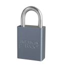 American Lock A30 Non-Rekeyable Safety Padlock, Different Key, Aluminum Body, 1/4 in Dia Shackle, Gray, 5-Pin Tumbler Cylindrical Locking Mechanism