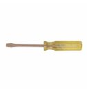Ampco S-38 Corrosion-Resistant Non-Sparking Standard Screwdriver, 1/4 in Keystone/Slotted Point, Alloy Steel Shank, 7-5/8 in OAL, Acetate Handle, Natural, ASTM A342/F2503